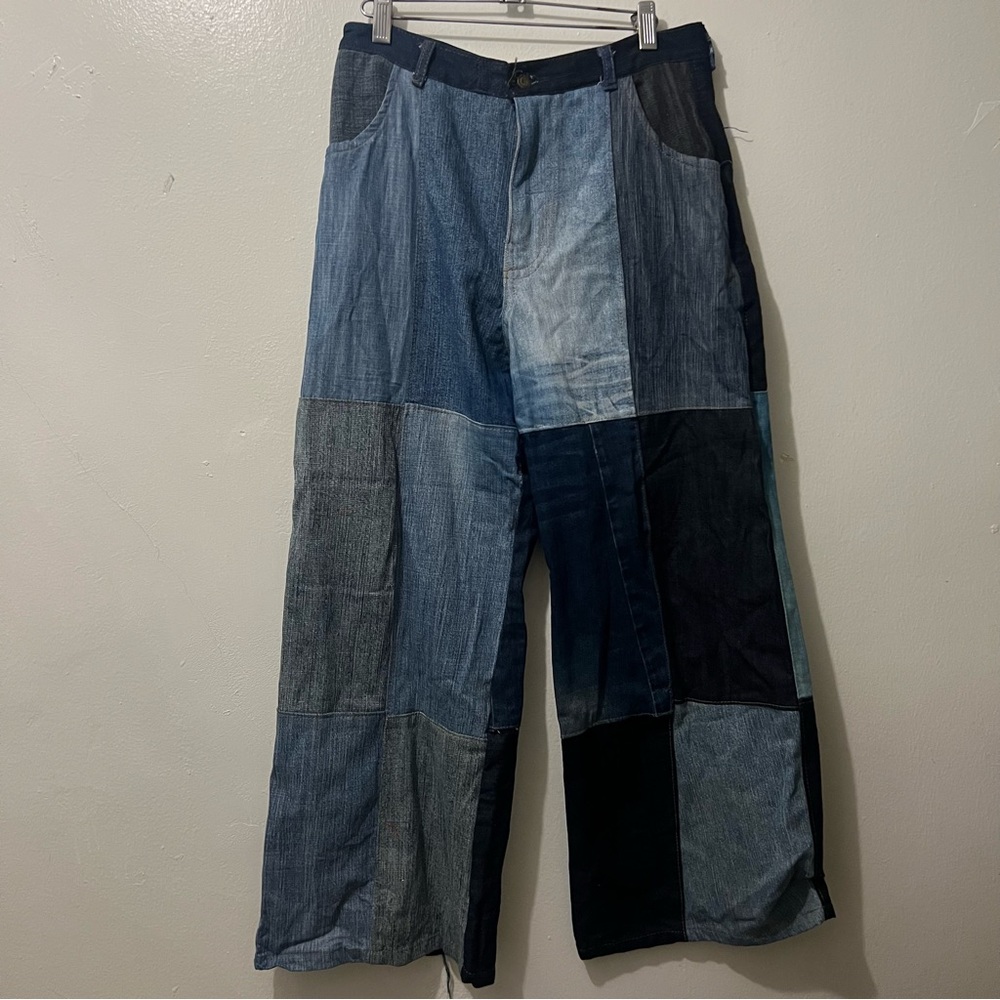 Two-Tone Denim Jeans